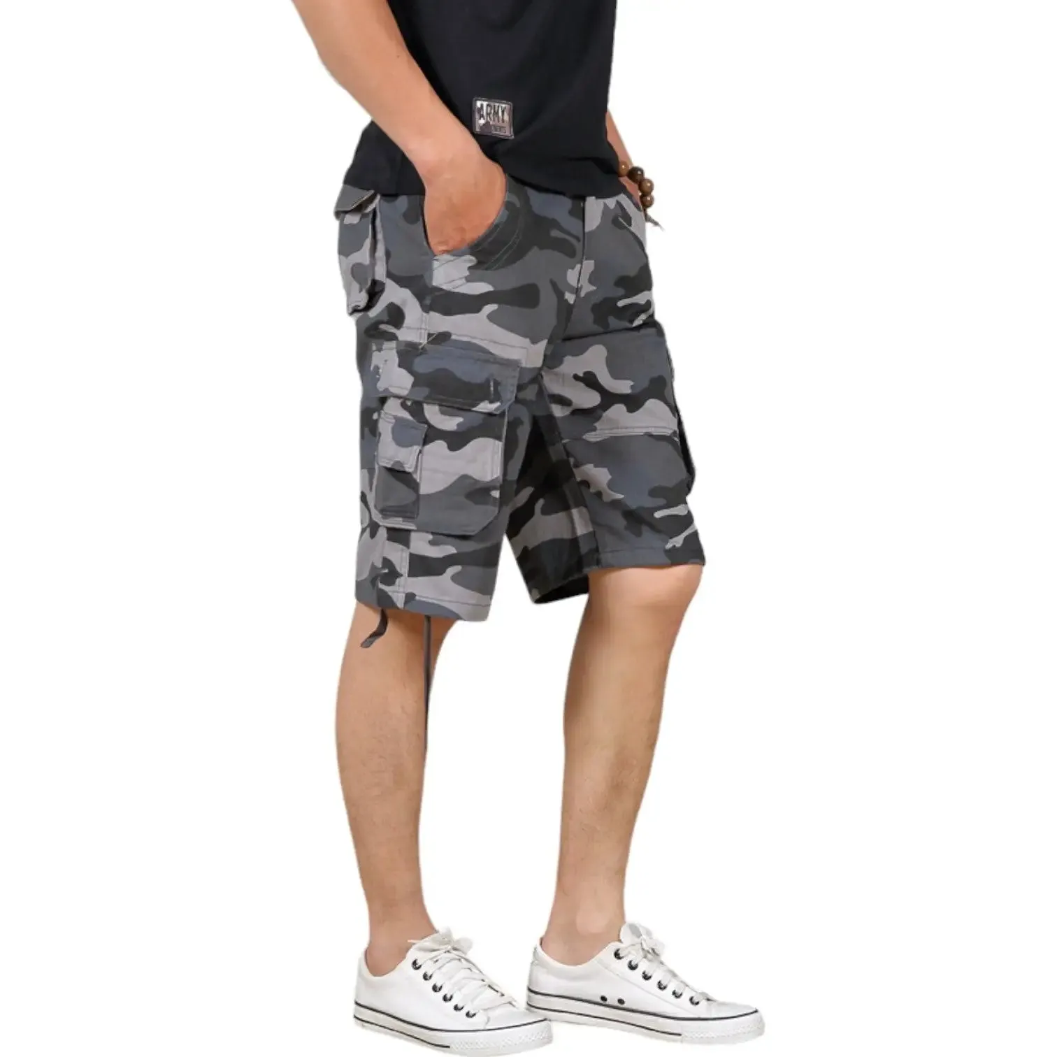 SHORT MILITAIRE EN COTON PUR