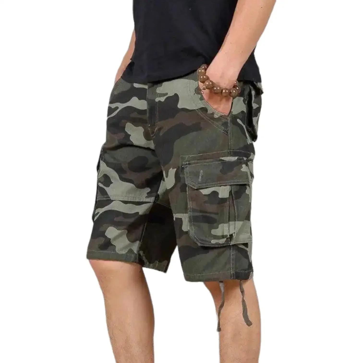 SHORT MILITAIRE EN COTON PUR
