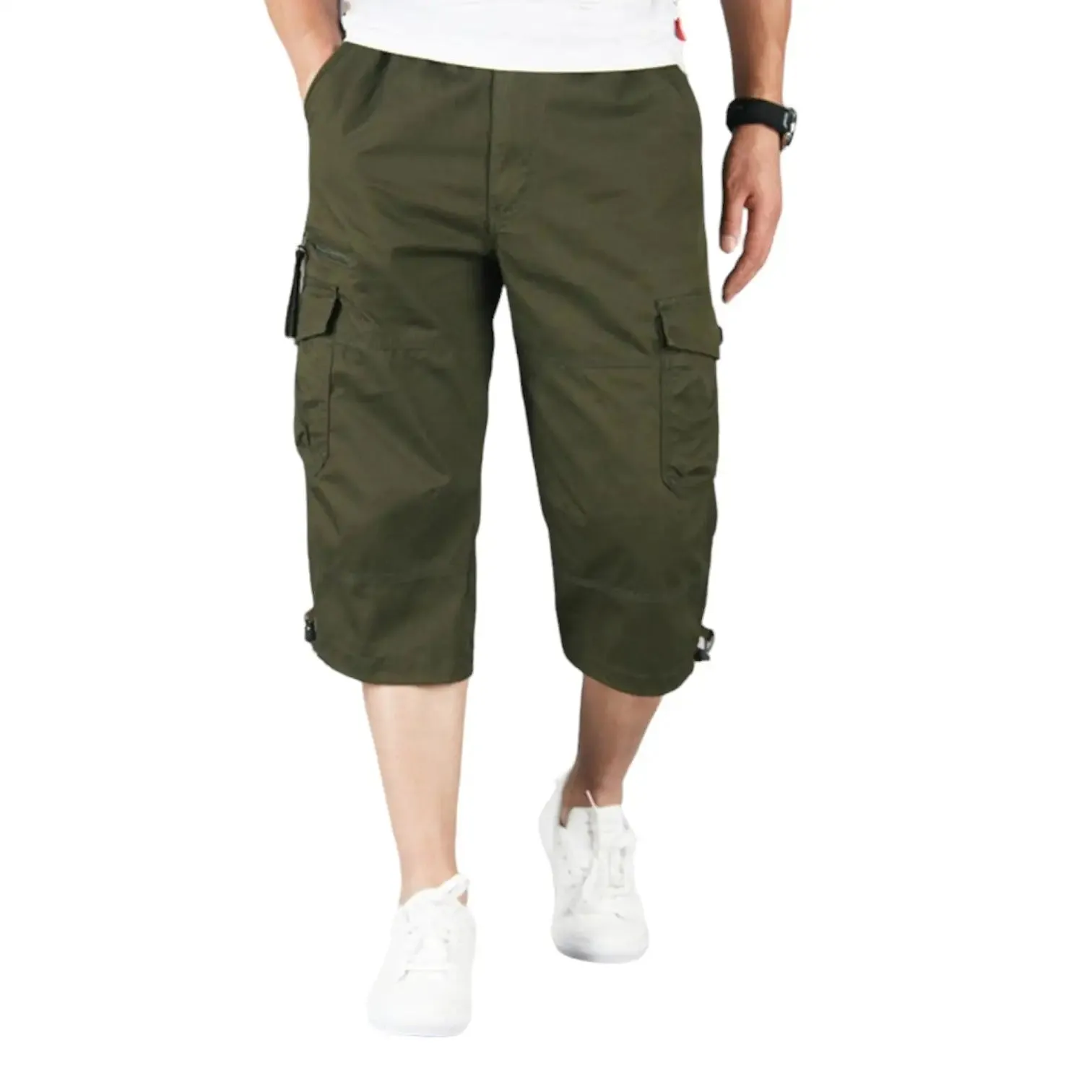 SHORT MILITAIRE LONG EN COTON