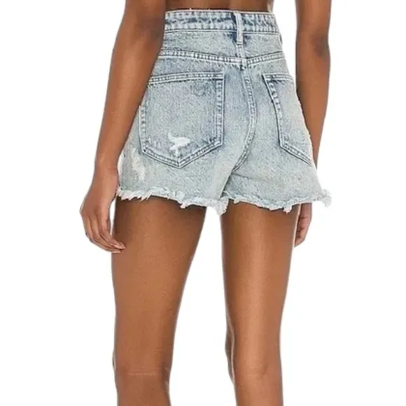 Show Me Your MuMu Rainwater Arizona High-Rise Distressed Denim Shorts - Size 25