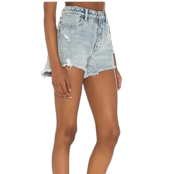 Show Me Your MuMu Rainwater Arizona High-Rise Distressed Denim Shorts - Size 25