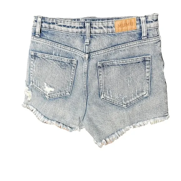Show Me Your MuMu Rainwater Arizona High-Rise Distressed Denim Shorts - Size 25