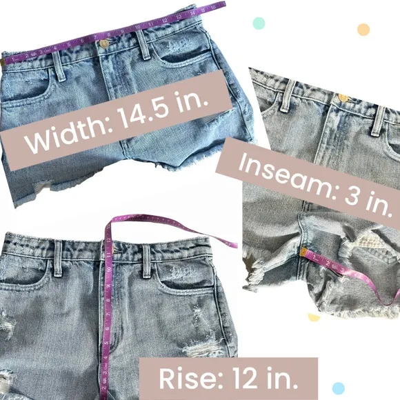 Show Me Your MuMu Rainwater Arizona High-Rise Distressed Denim Shorts - Size 25