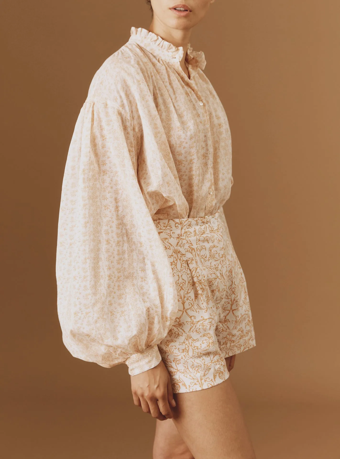 Slava Blouse - Evora Print - Brandy