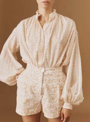 Slava Blouse - Evora Print - Brandy