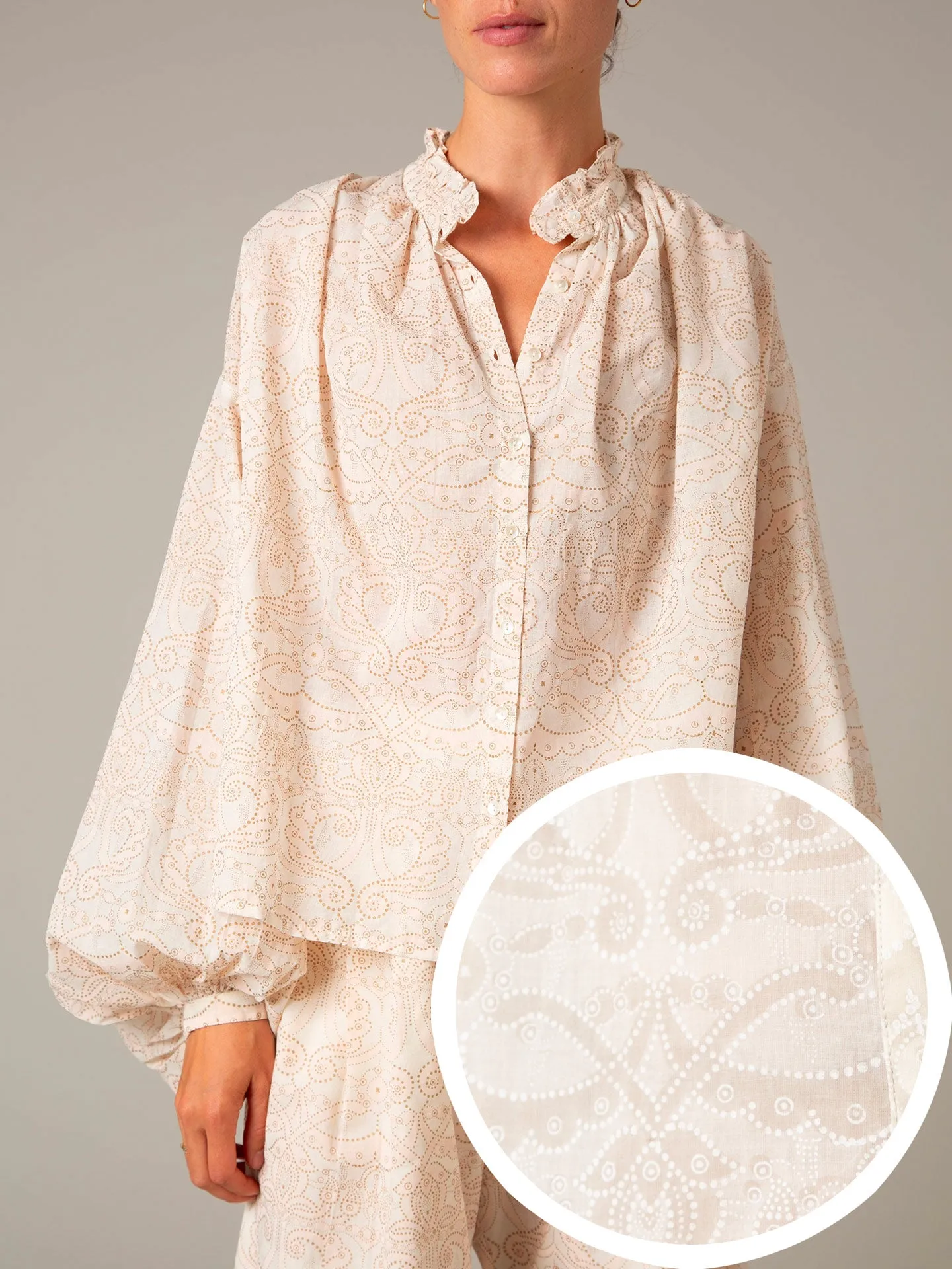 Slava Voile Blouse - Elizabethan Block print