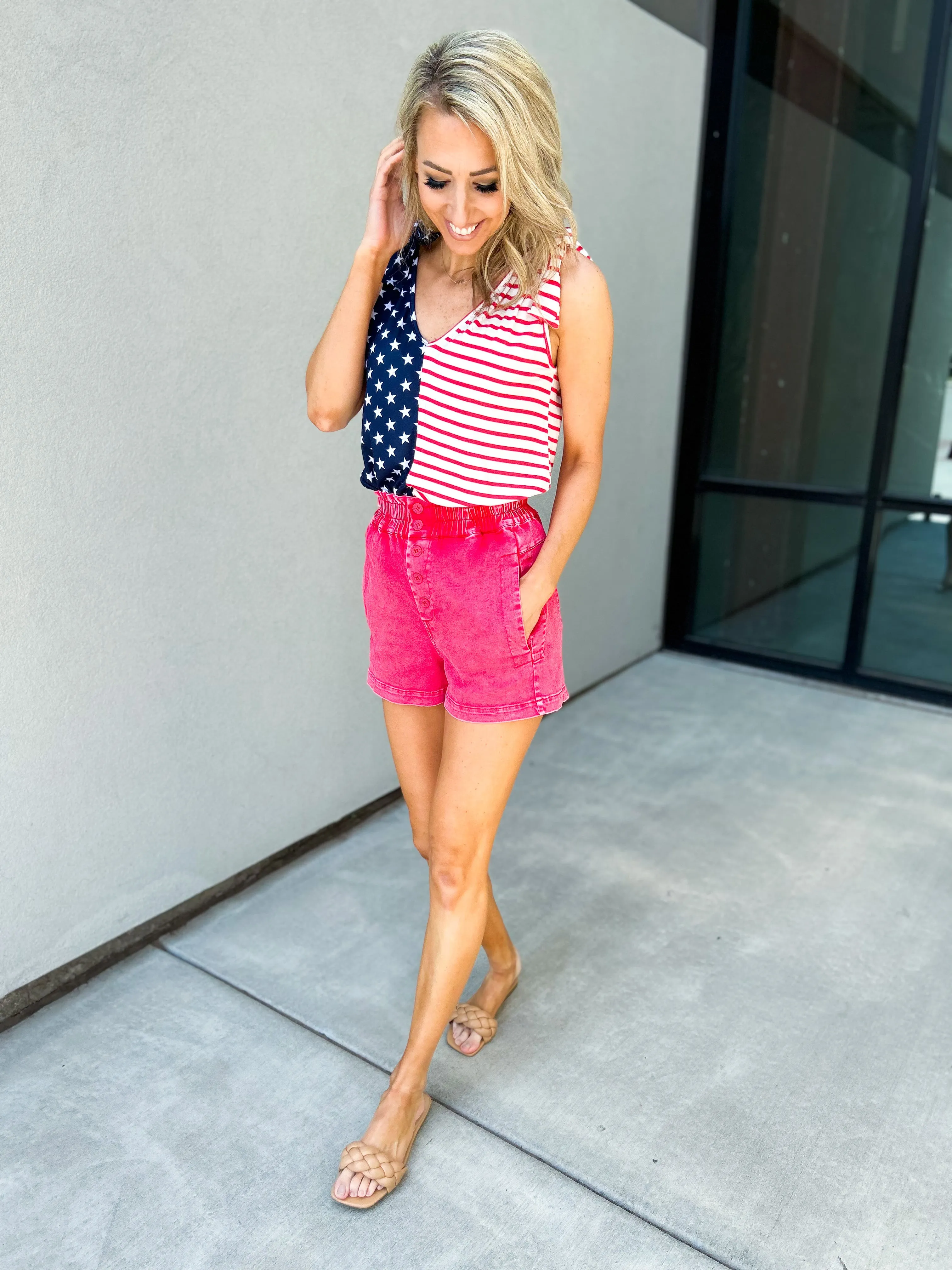 Stevie High Waisted Paper Bag Shorts