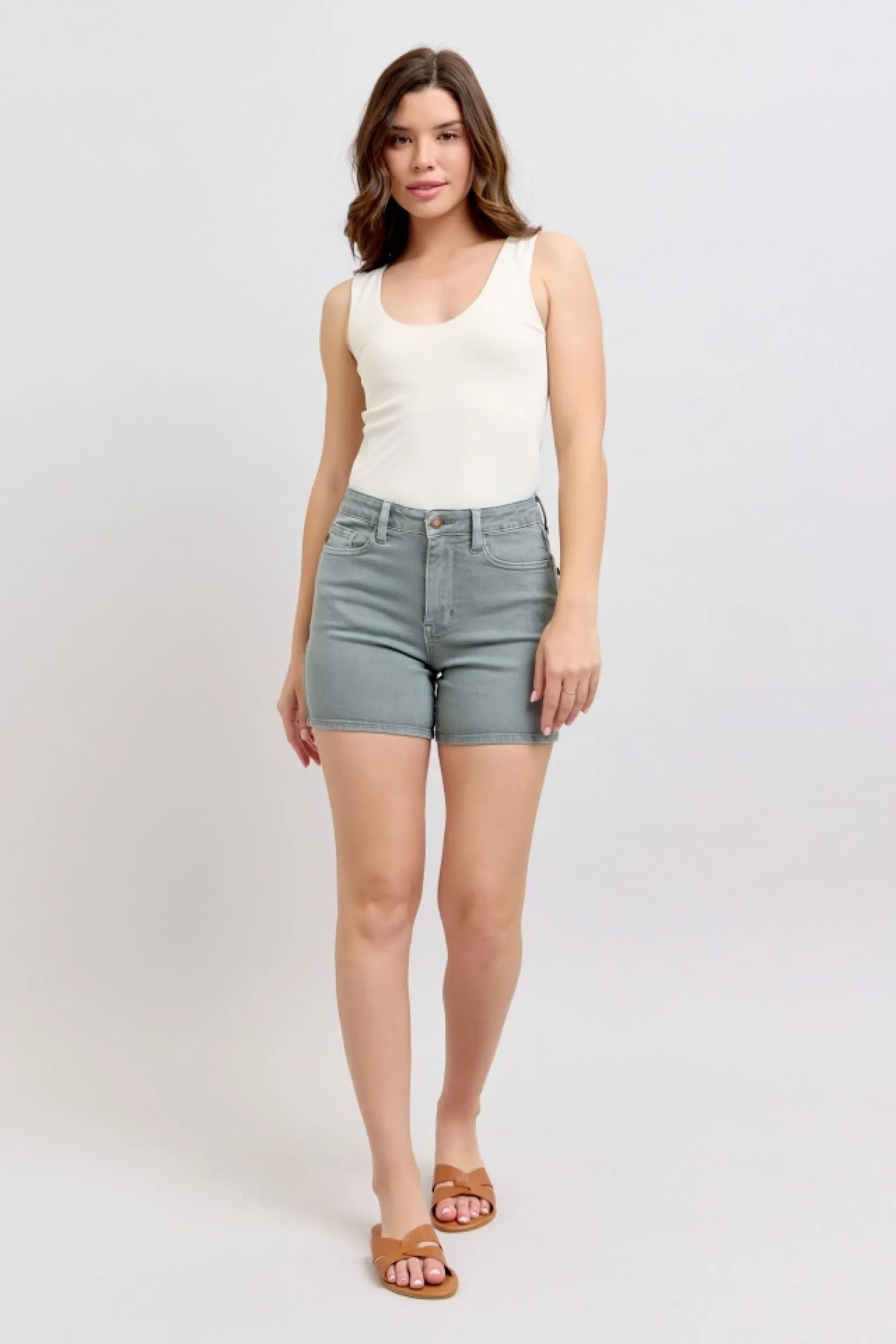 Stone Blue Garment Dyed Shorts