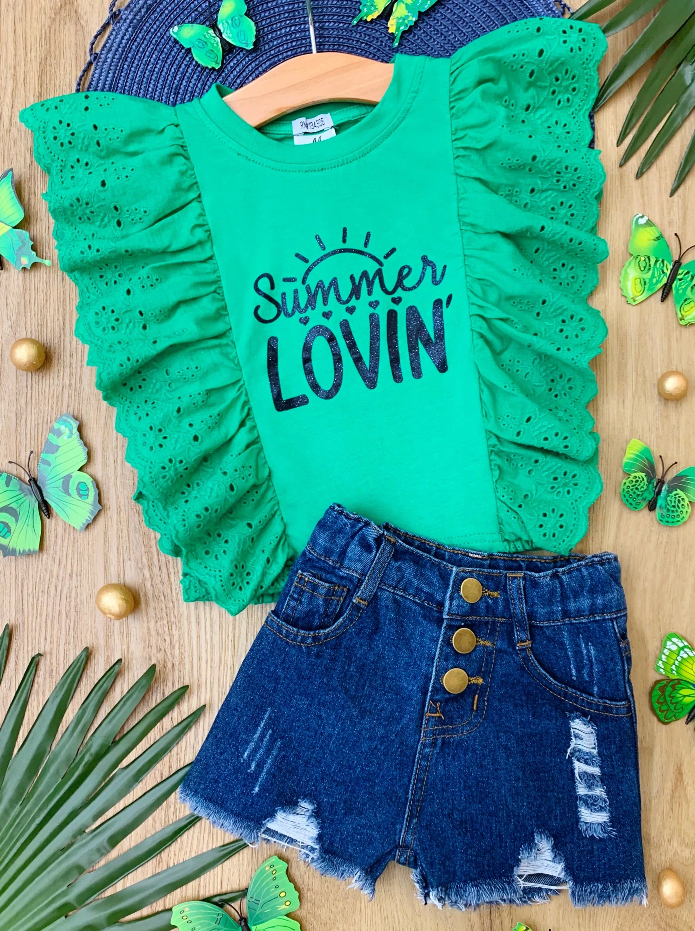 Summer Lovin' Denim Short Set