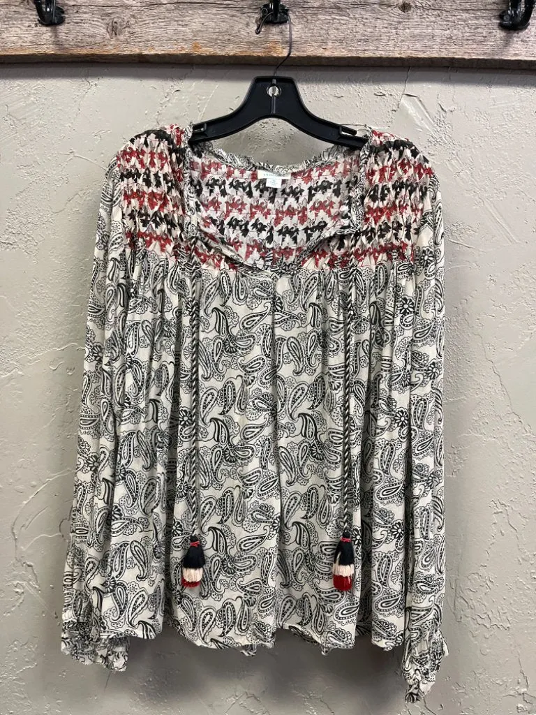 SUNDANCE TASSE TIE BOHO TOP (org$128)