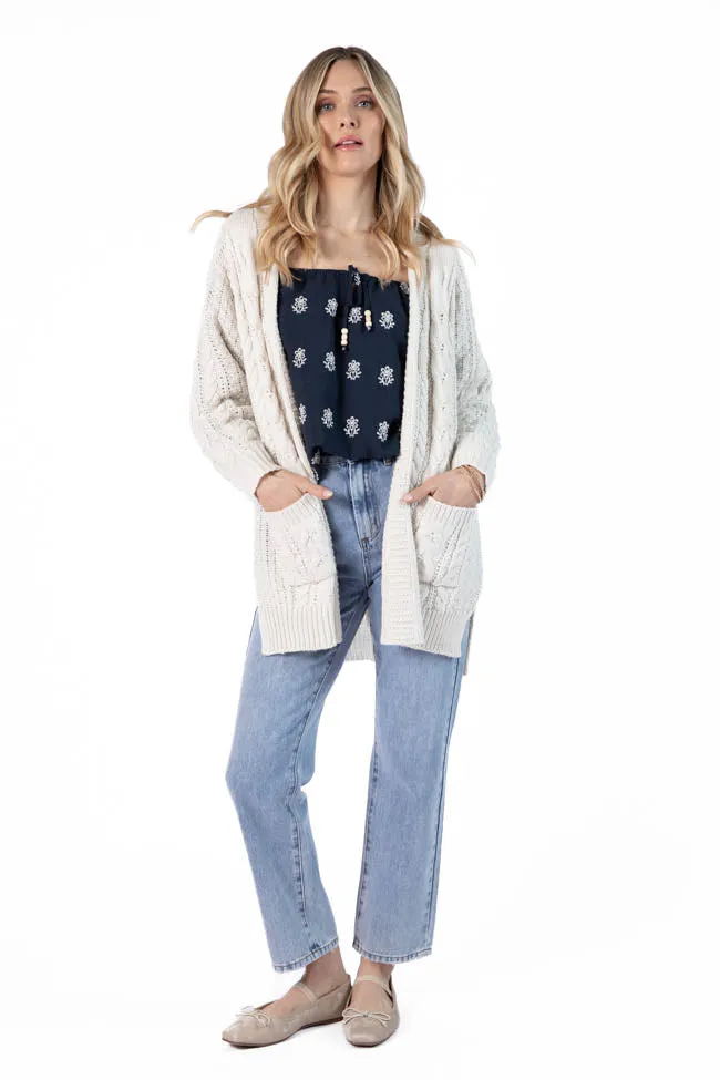 Sweet Nothings Cream Chunky Cable Knit Cardigan SALE