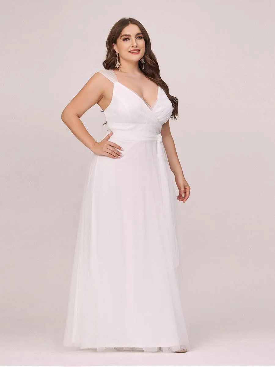 Taille personnalisée Robes de soirée en tulle col en V Cérémonie Demoiselle d'honneur