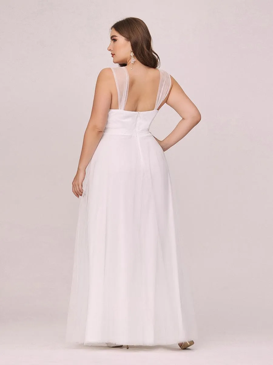 Taille personnalisée Robes de soirée en tulle col en V Cérémonie Demoiselle d'honneur