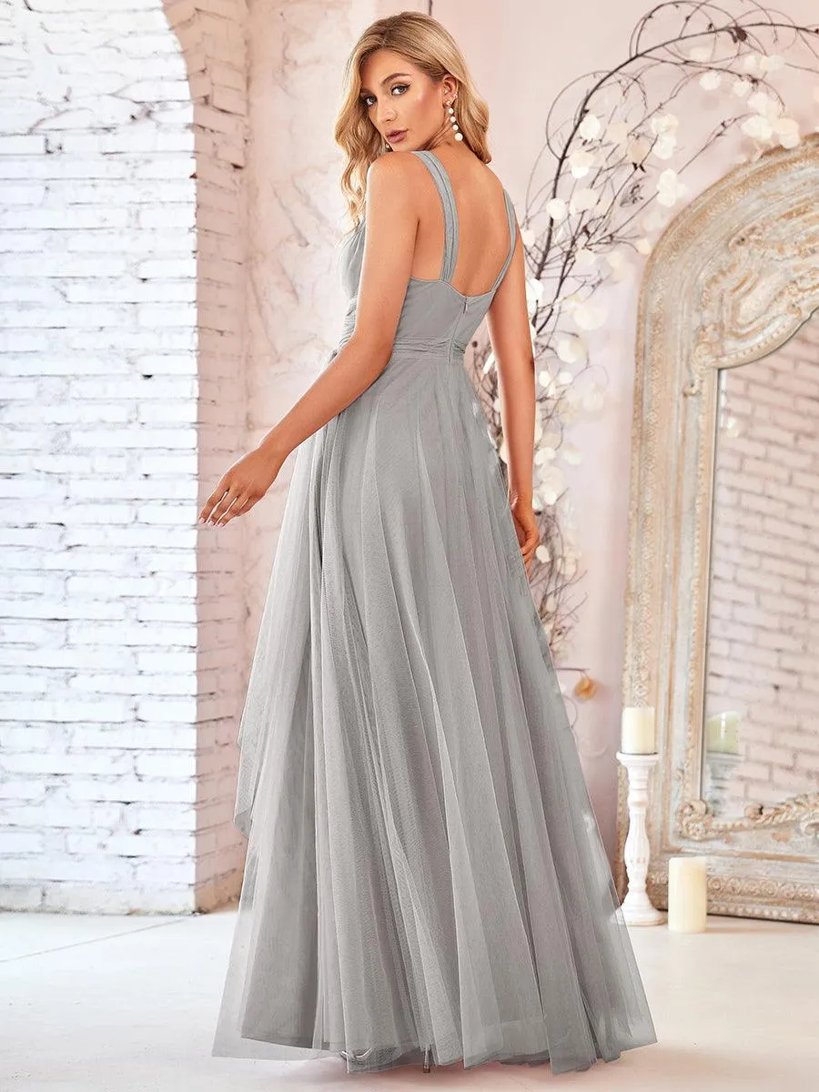 Taille personnalisée Robes de soirée en tulle col en V Cérémonie Demoiselle d'honneur