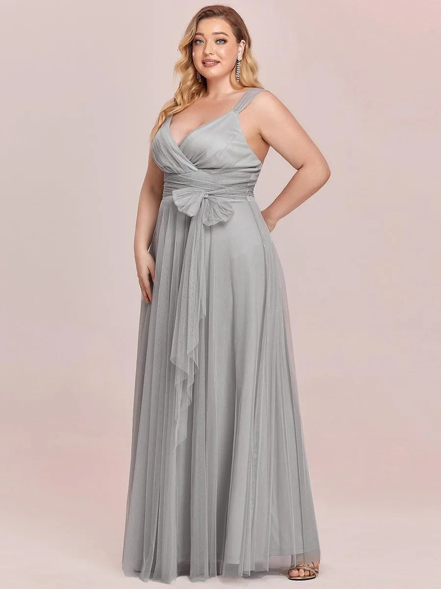 Taille personnalisée Robes de soirée en tulle col en V Cérémonie Demoiselle d'honneur