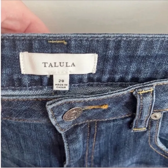 Talula Aritzia shorts blue denim cutoffs distressed mid rise