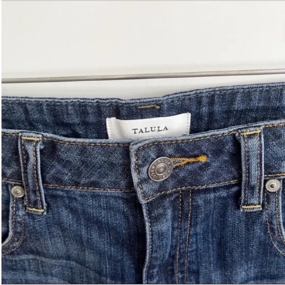 Talula Aritzia shorts blue denim cutoffs distressed mid rise