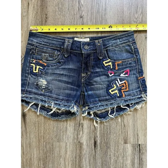 Taverniti So Denim Embellished Jean Shorts Womens Size 27