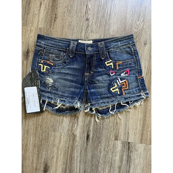 Taverniti So Denim Embellished Jean Shorts Womens Size 27