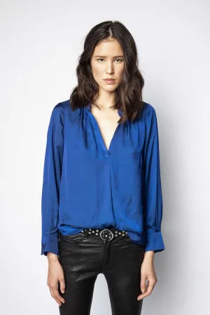 Tink Satin Tunic - Bleu De Chine