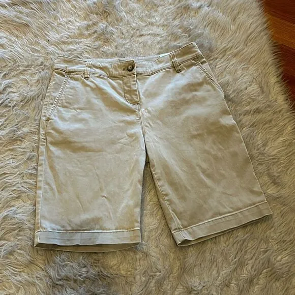 Tommy Bahama women’s tan cotton stretch Bermuda shorts