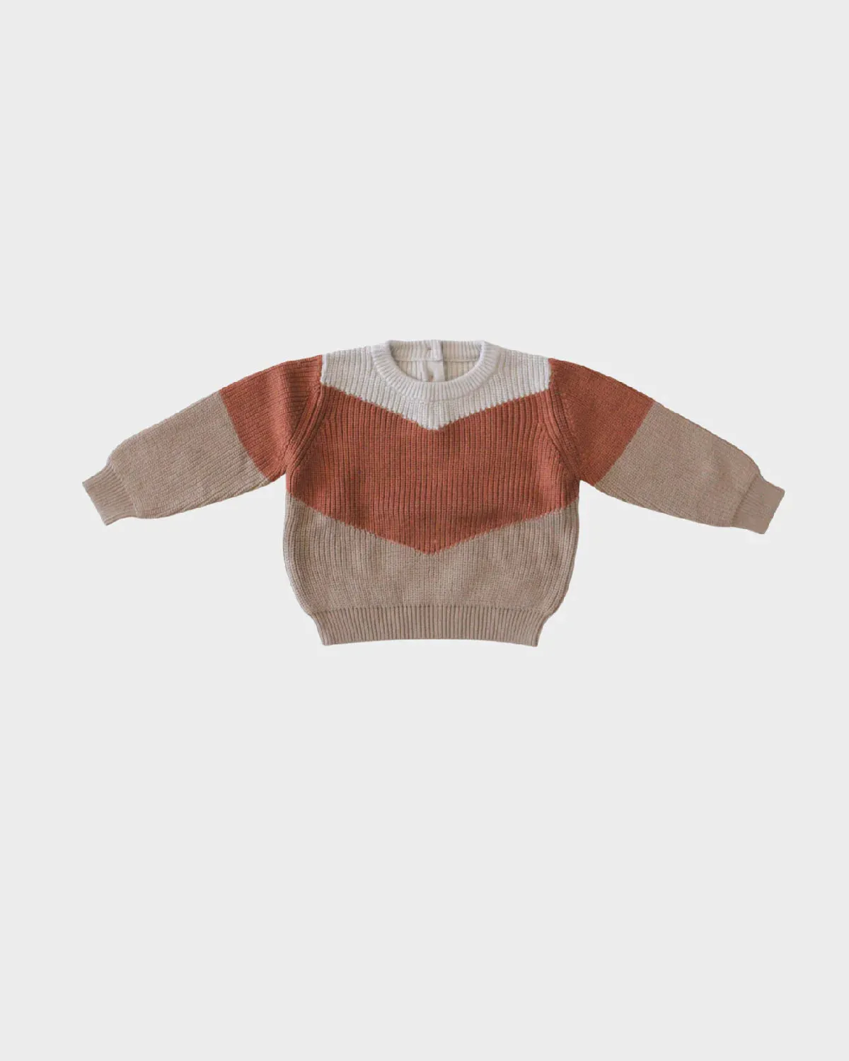 Tri-Colored Knit Sweater- Spice