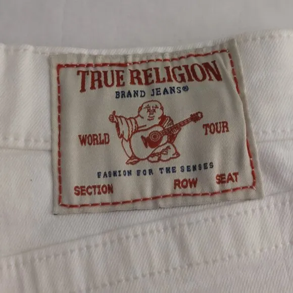 True Religion Brand Jeans White Denim Maisie High Rise Shorts NWT $129