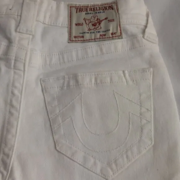 True Religion Brand Jeans White Denim Maisie High Rise Shorts NWT $129