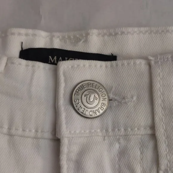 True Religion Brand Jeans White Denim Maisie High Rise Shorts NWT $129