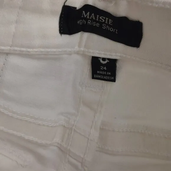 True Religion Brand Jeans White Denim Maisie High Rise Shorts NWT $129