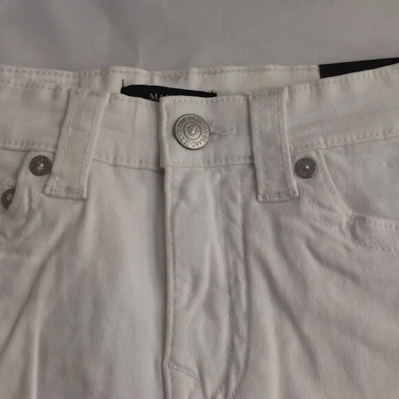 True Religion Brand Jeans White Denim Maisie High Rise Shorts NWT $129