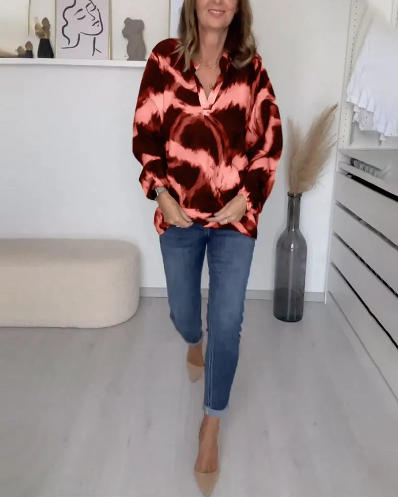 🌷V-neck Printed Casual Top
