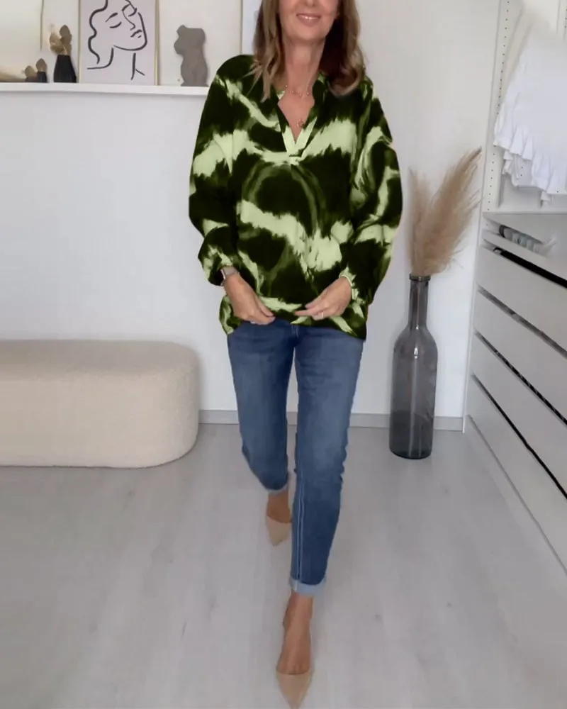 🌷V-neck Printed Casual Top