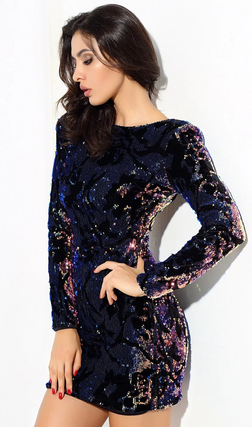Velvet Sequin Party Dress