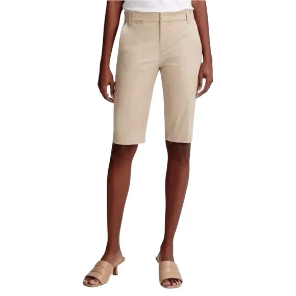 Vince Womens Shorts Size 0 Latte Coin Pocket Bermuda Stretch Cotton New