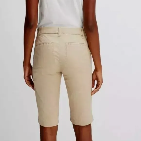 Vince Womens Shorts Size 0 Latte Coin Pocket Bermuda Stretch Cotton New