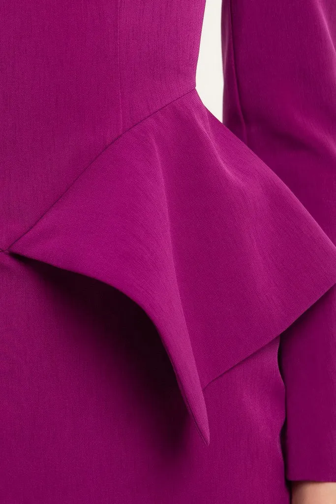Violet Cocktail & Party Bodycon V-neck 3/4 Sleeves Knee Dress