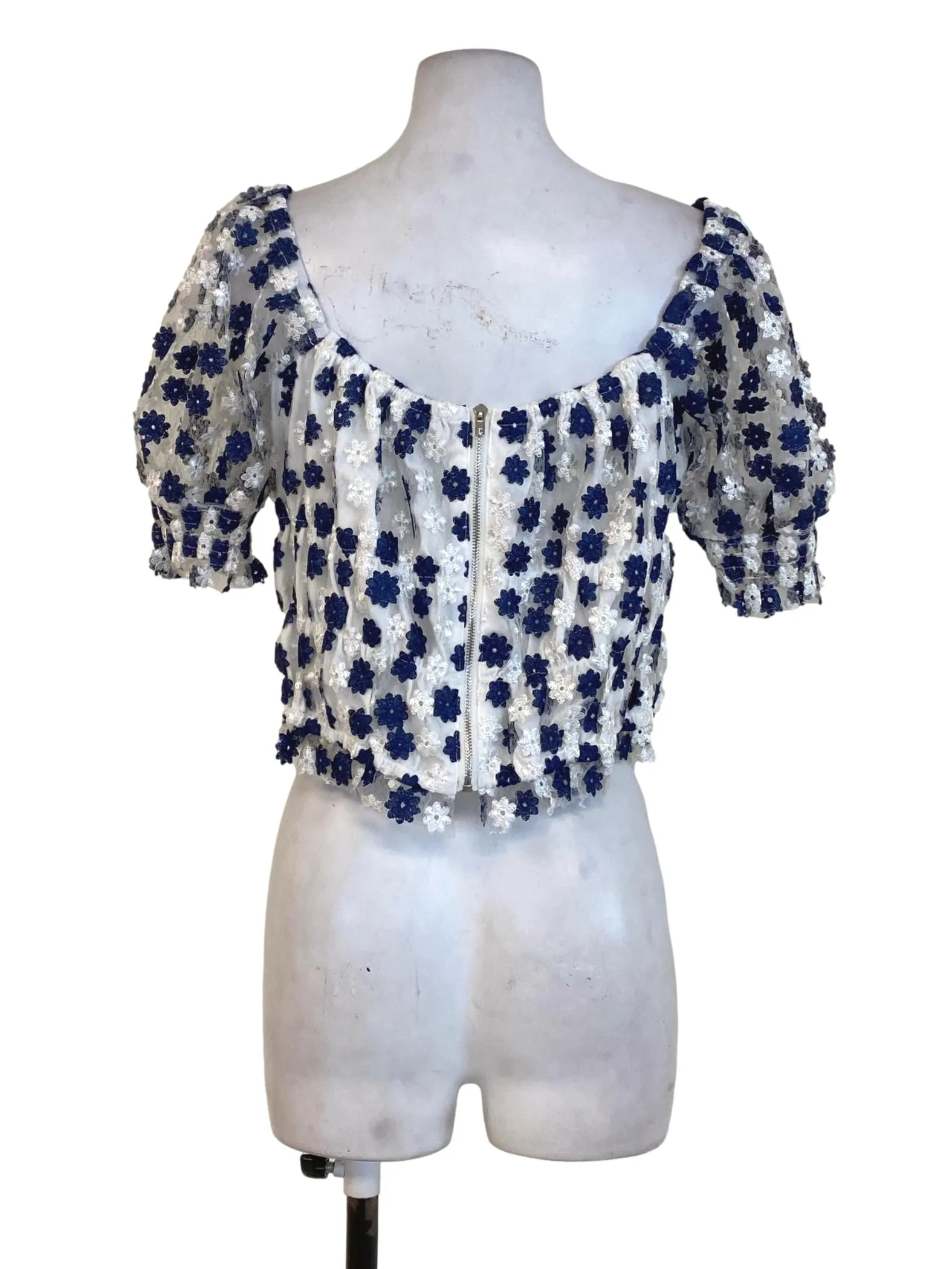 White Floral Laced Top
