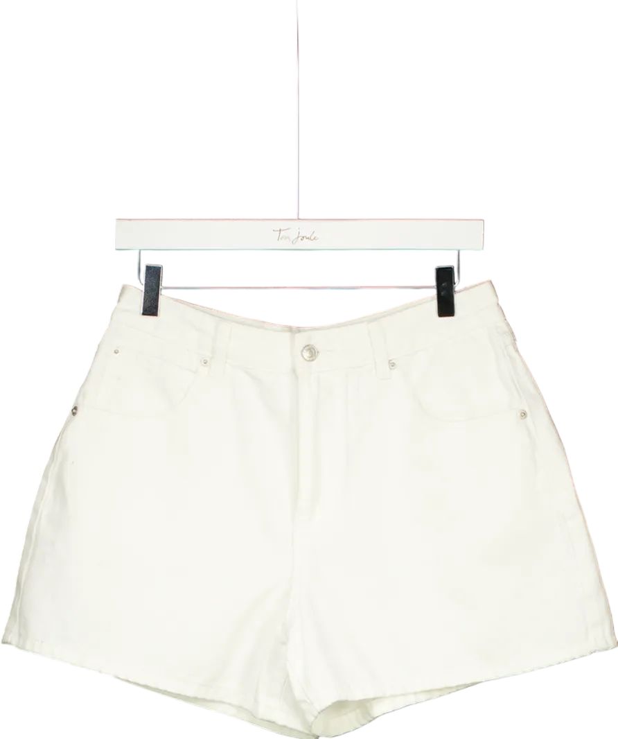 White Fox Hurt Feelings Denim Shorts White UK L