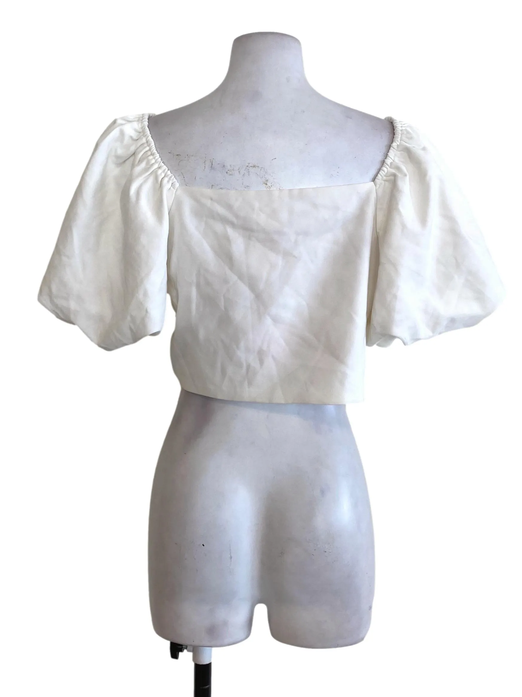 White Puffy Sleeve Top