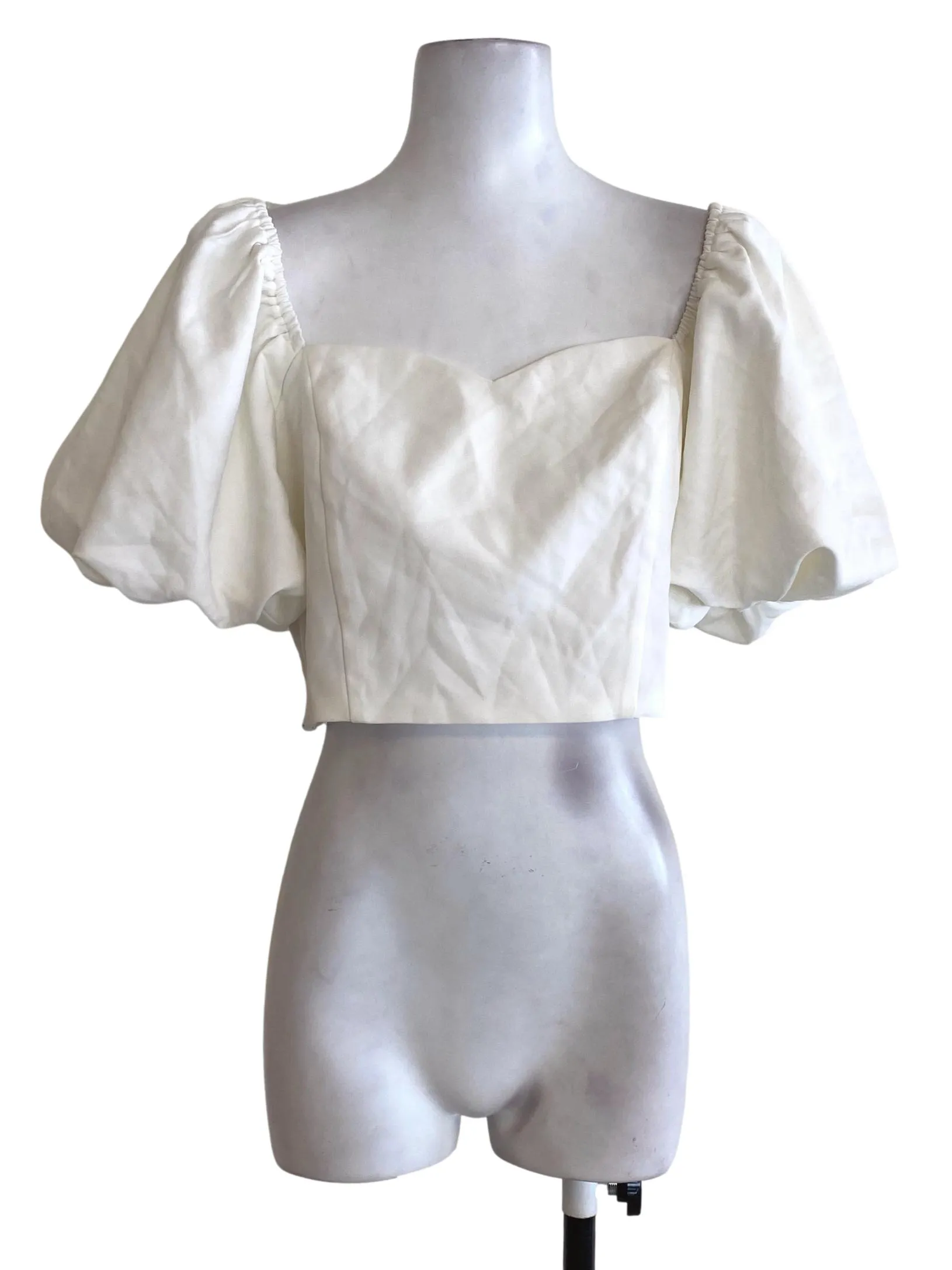 White Puffy Sleeve Top