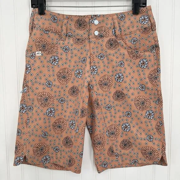 Wild Rye Shorts Womens 4 Freel Mountain Bike Short Bermuda Orange Floral EUC