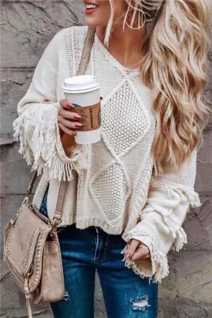 Wolffmode Chunky Knit Pom-Pom Fluffy Sweater