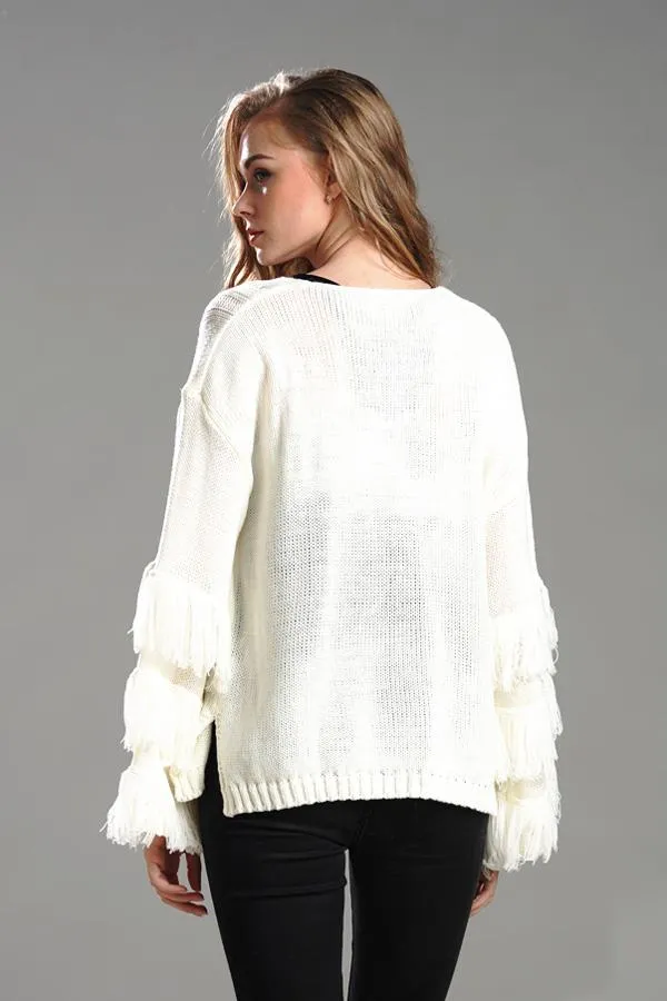 Wolffmode Chunky Knit Pom-Pom Fluffy Sweater