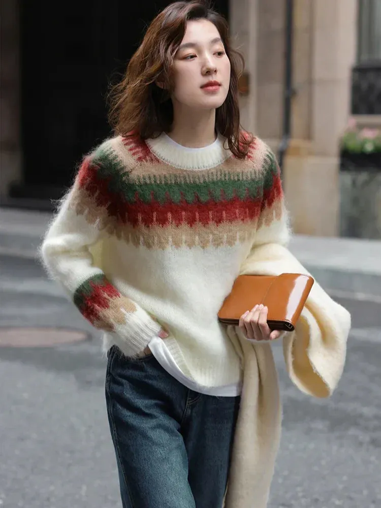 WOLFFMODE Ugly Christmas Sweater - Chunky Knit Jumper with Retro Design