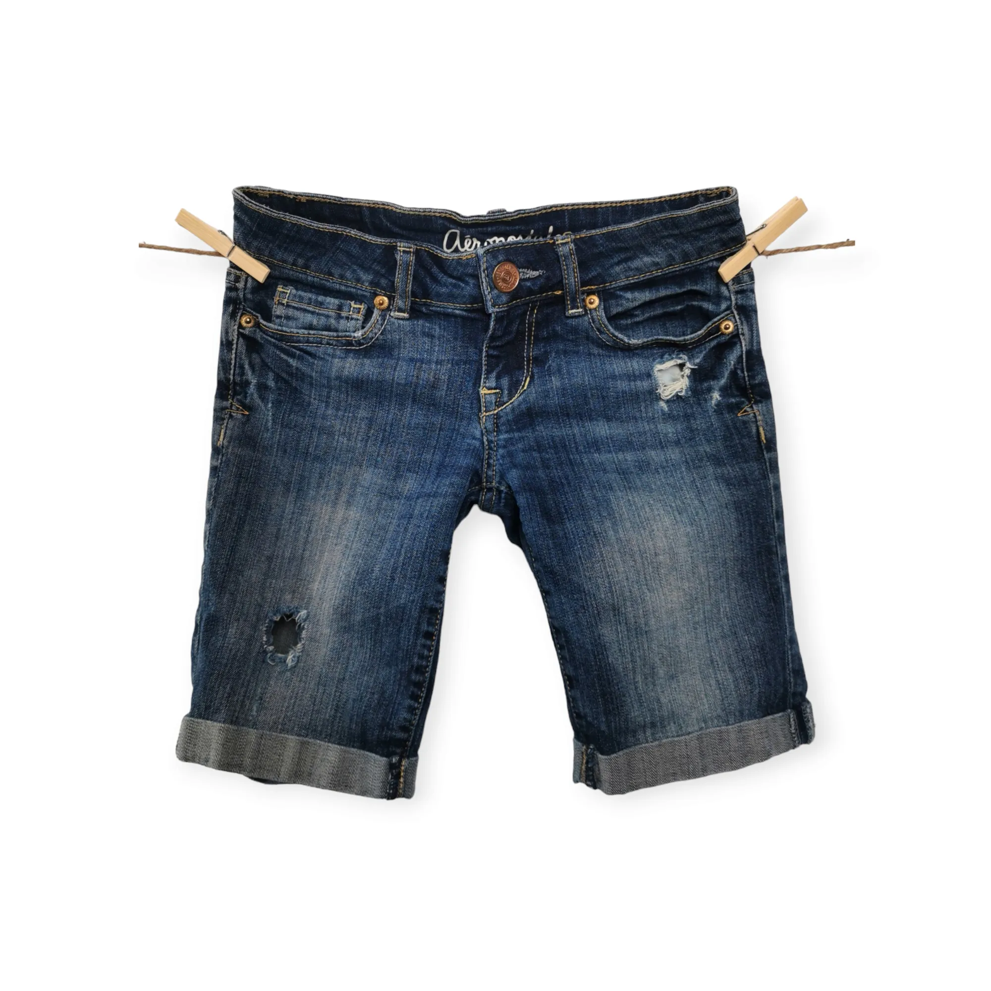 WOMEN SIZE 000 or TEEN GIRL - AEROPOSTALE, Denim Bermuda Shorts EUC B51