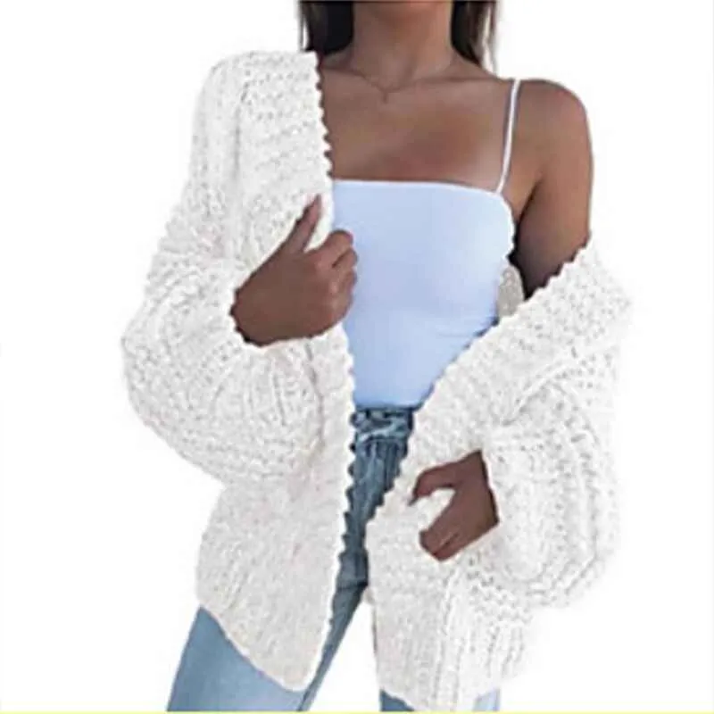 Womens Chunky Cardigan Cable Knit Oversized Open Front Cardigan Sweaters K001