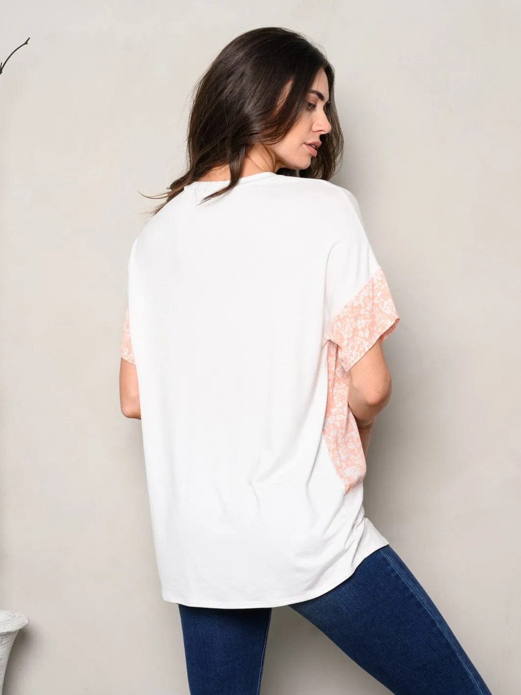 WOMEN'S SHORT SLEEVE COLORBLOCK TOP