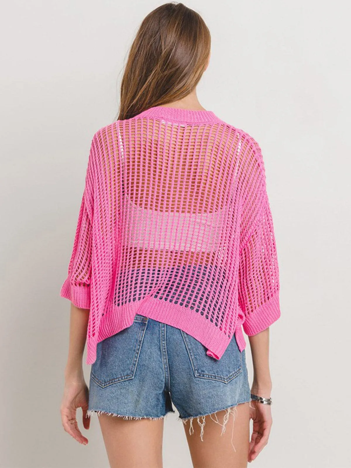 WOMEN'S SHORT SLEEVE KNITTED TOP