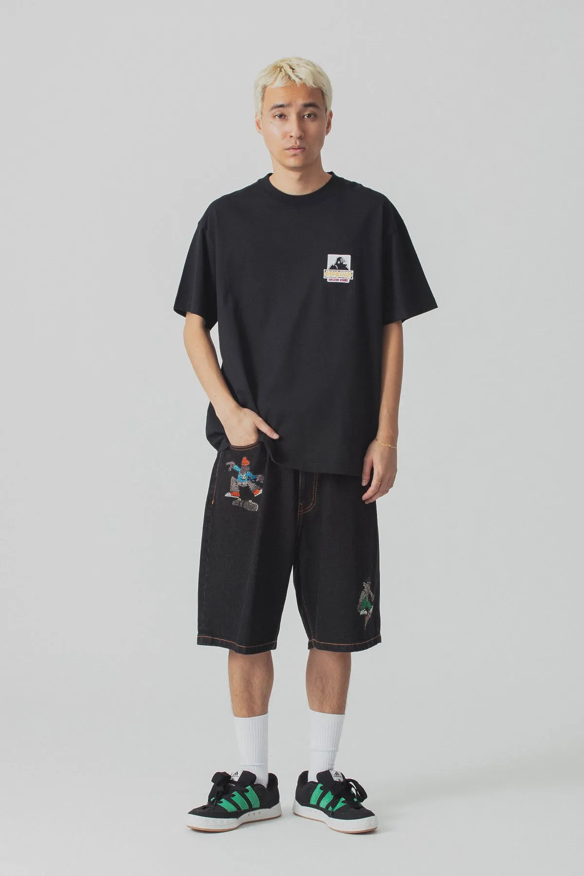 XLARGE x CSC DENIM SHORTS - BLACK